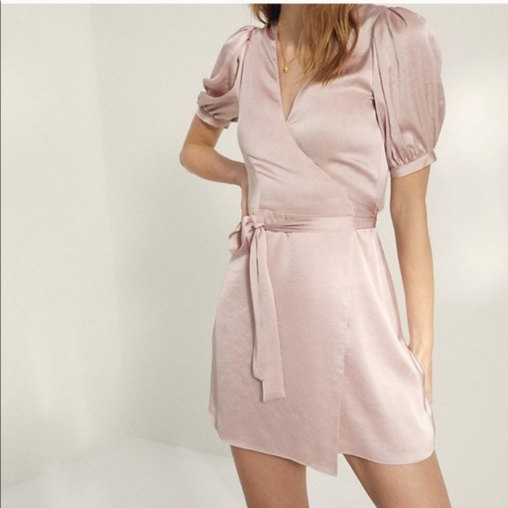 Aritzia Wilfred Lune Satin Wrap Dress Size XS